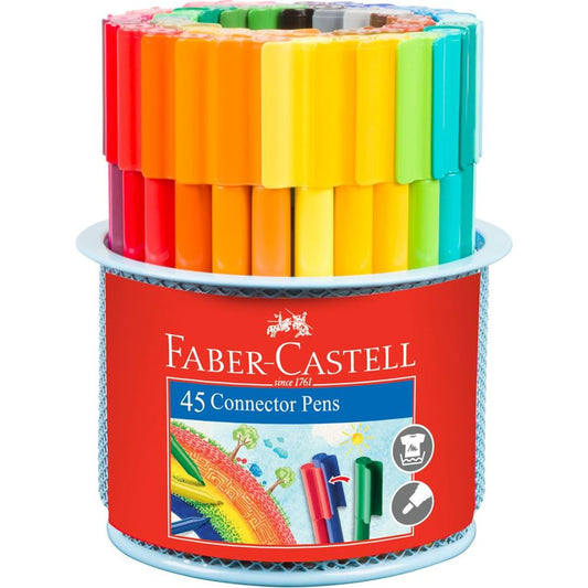 Faber-Castell 45 Connector Pens in Metal Mesh Tin