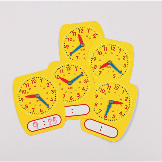 24 Hour Write on Wipe off Clock Dials (Pk of 5)