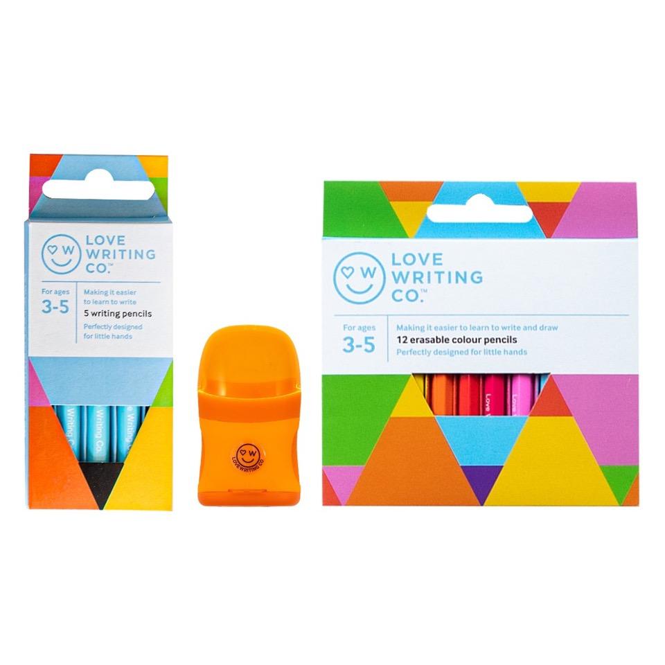 Love Writing Co. Ages 3-5 - Writing and Colouring Pencil Bundle