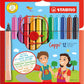 STABILO Cappi Felt-Tip Pen - Wallet of 12 Assorted Colours