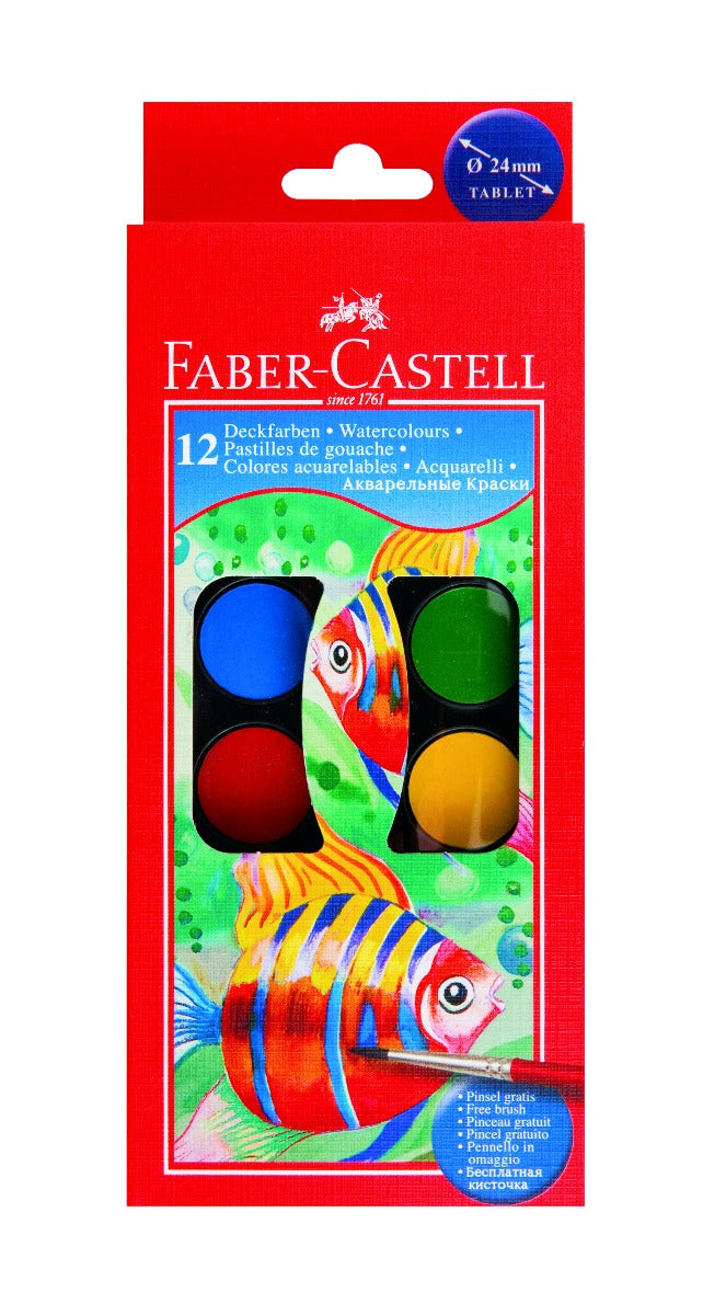 Faber-Castell Playing & Learning Watercolours Plastic Case Of 12