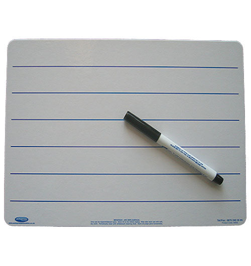 A4 Lined Whiteboard, Pen, Erasing Felt & Bag