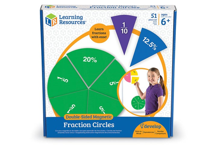 Giant Double-Sided Magnetic Fraction Circles Demonstration Set
